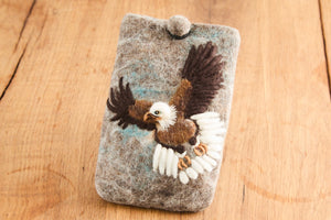 Schutzhülle Smartphone aus Filz 20 x 12 cm Adler